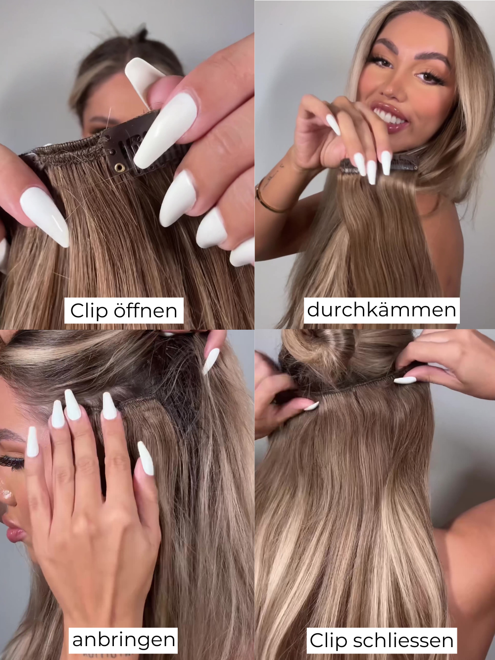 Extensions à clips - qualité de luxe - grand volume 9 pièces 35cm