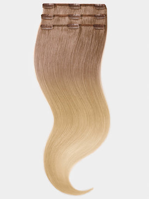 Ombré Clip in Extensions - luxury Qualität - 70 Gramm 3-teilig - 55cm t18/24 variant detail image - fdc37182b560ea7d5cfd475eddb5b0d76503fde8077569cce97f089f056cee8f
